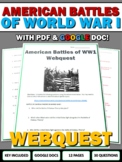 American Battles of WW1 - Webquest with Key (Google Doc In