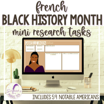 Preview of American Black History Month Mini Research Tasks - FRENCH Digital Version