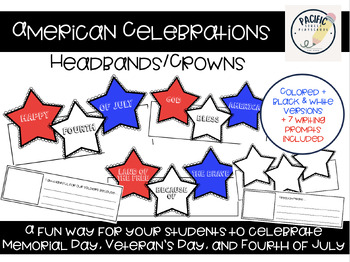 Preview of American Celebration Headbands || Memorial Day, Veteran's Day, 4th of July