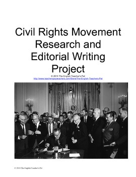 Preview of American Civil Rights Editorial Writing Project