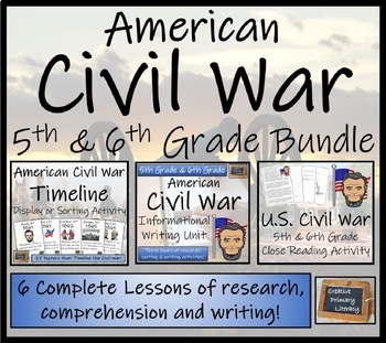 Preview of American Civil War Display Close Reading & Writing Bundle 5th Grade & 6th Grade