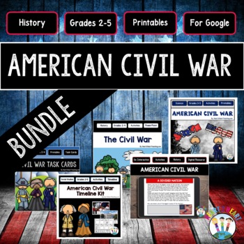 Preview of American Civil War Bundle Causes Battles Reading Passages Activities Worksheets