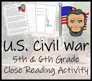 Preview of American Civil War Close Reading Comprehension Activity | 5th Grade & 6th Grade