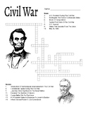 American Civil War Comprehension Review & Crossword Print 