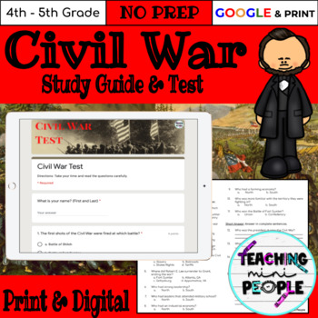 Preview of American Civil War FREE Study Guide