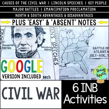Preview of US Civil War Interactive Notebook Activities - US History INB Activities
