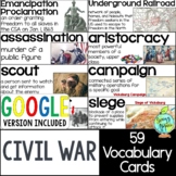 US Civil War Vocabulary Word Wall Cards | Includes Digital Option
