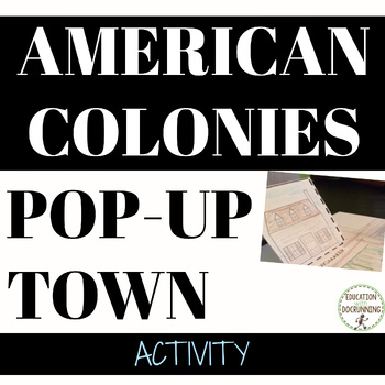 Preview of American Colonies Activity Pop-Up Town Project