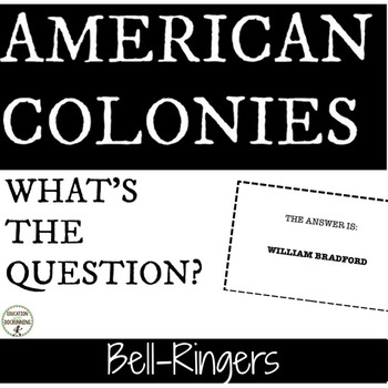 Preview of American Colonies Bell-Ringers