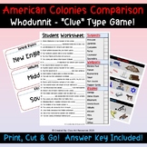 American Colonies - Clue Game - New England, Middle & Sout