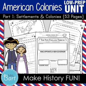 Preview of 13 American Colonies Unit {Part 1} - 54 Pages