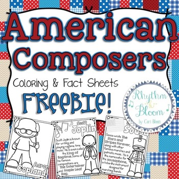 Preview of American Composers Coloring & Fact Sheets FREEBIE