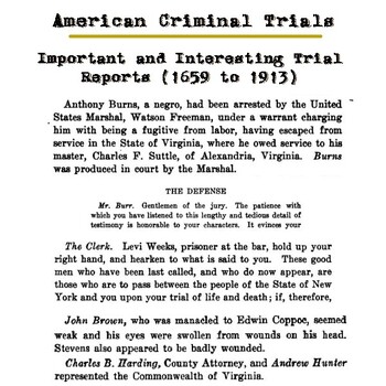 Preview of American Criminal Trials: Important and Interesting Trial Reports (1659-1913)