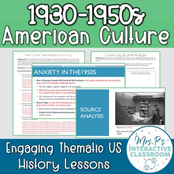 American Culture 1930 1950s Lesson I Love Lucy Analysis Print Digital