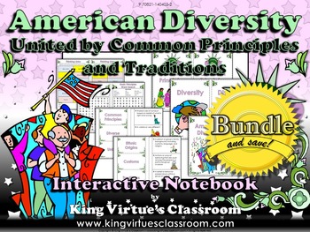 Preview of American Diversity Interactive Notebook BUNDLE - Common Principles Traditions
