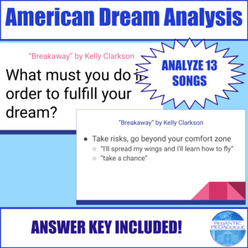 Preview of American Dream Analysis Via Songs Compatible with Google Slides
