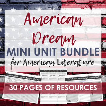 Preview of American Dream Mini Unit - Perfect for American Literature