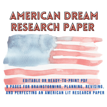american dream research paper assignment