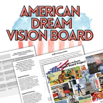 Preview of American Dream Vision Board // End-of-Unit Creative Summative Theme Project