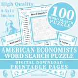 American Economists Word Search Puzzle Worksheet Activity 