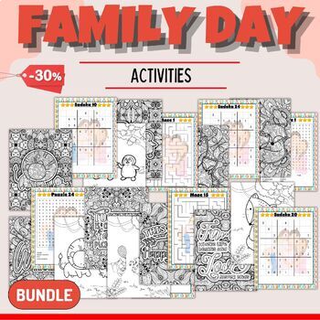 Preview of American Family day Activities & Games - Fun Grandparents Bundle Activities