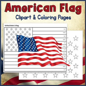 Preview of American Flag Clipart & Coloring Pages (Craft and Clip Art)