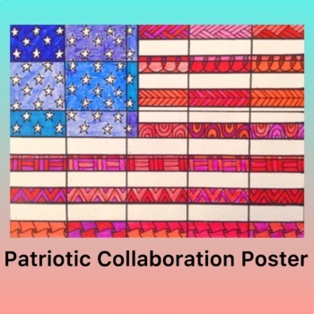Preview of American Flag Collaboration Poster- Veterans Day, Patriots Day Activity & More