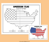 American Flag Color By Number Math Picture Memorial Day 4 