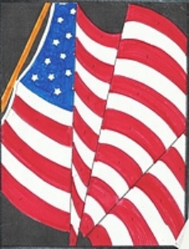 Preview of American Flag Color by Number
