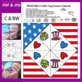 American Flag Cootie Catcher Coloring Page- Flag Day, July
