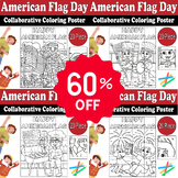 American Flag Day Bundle : 4 Collaborative Coloring Poster