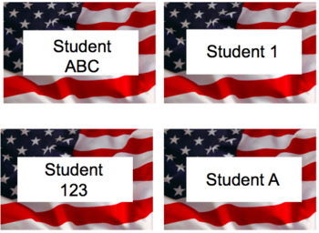 Preview of American Flag Editable Labels