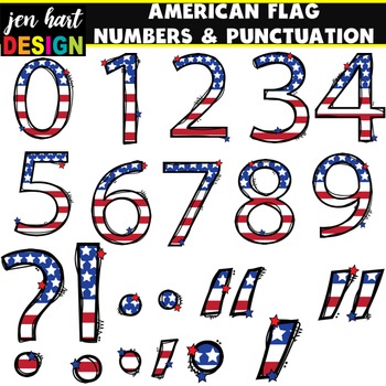 Preview of American Flag Numbers and Punctuation