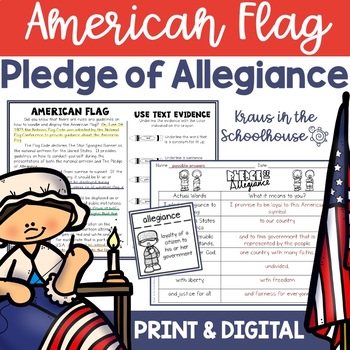 Preview of American Flag Pledge of Allegiance | Easel Activity Distance Learning
