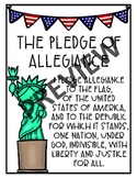 American Flag Pledge of Allegiance Printable Poster Word Sign