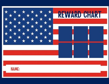 Preview of American Flag Reward Chart