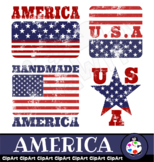 American Flag Rubber Stamps Clip Art