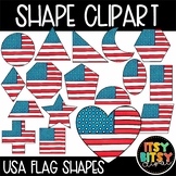 American Flag Shapes Clipart with 17 2D SHAPES Included fo