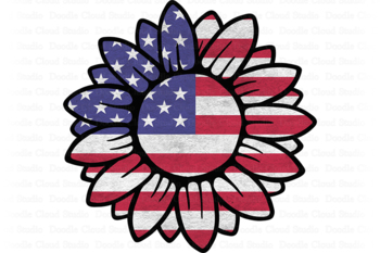 Download American Flag Sunflower Png Sunflower Patriotic Sublimation Png 4th Of July