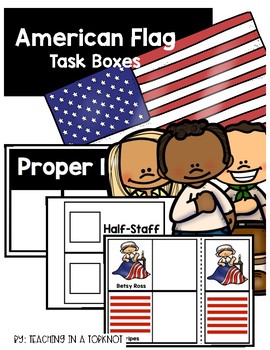 Preview of American Flag Task Boxes