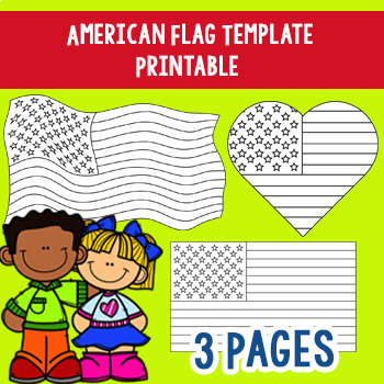 Preview of American Flag Template - United States Flag Coloring Pages