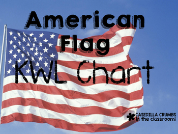 Preview of American Flag Writing Template KWL Chart  Graphic Organizer