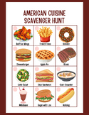 American Foods Scavenger Hunt | American Cuisine Activity 