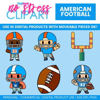 Preview of American Football Clip Art (Digital Use Ok!)