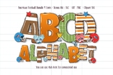 American Football Font - Doodle alphabet - Football season