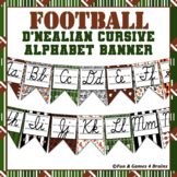 American Football - Sports Alphabet Banner with D'Nealian Cursive