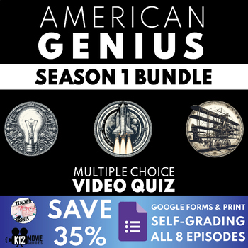 Preview of American Genius Season 1 Bundle | History | Video Guide | Self-Grading Quiz