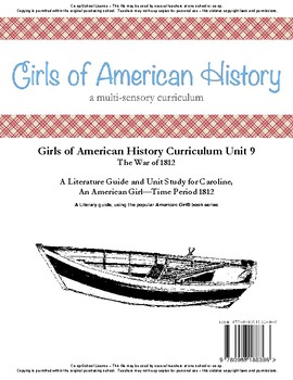 Preview of American Girl Unit 9 1812 War of 1812-Caroline® - Co-op/School License