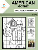 American Gothic By Grant Wood Collaboration Poster