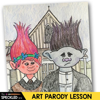 Preview of American Gothic Parody Art Lesson Plan, Presentation and Video